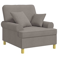 vidaXL XL fåtölj med dynor Taupe Tyg