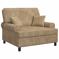 vidaXL XXL-fåtölj med kuddar Beige 1,5 Linjer Tyg