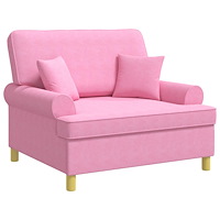 vidaXL XXL-fåtölj med kuddar Rosa Tyg