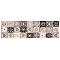 vidaXL Köksmatta Grå och beige mosaik 150 x 45 cm 100% Polyamid