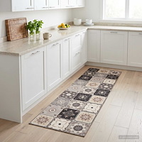 vidaXL Köksmatta Grå och beige mosaik 300 x 60 cm 100% Polyamid