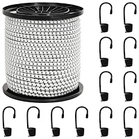 vidaXL Bungee-rep med krokar 6 mm Svart och Vitt PP och gummi