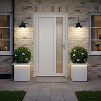 vidaXL Odlingslåda med LED 2 st Vit 30 x 30 x 30 cm Stål