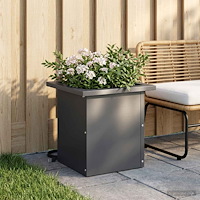 vidaXL Odlingslåda med LED Antracit 30 x 30 x 30 cm Stål