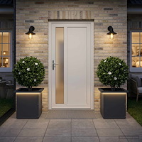 vidaXL Odlingslåda med LED 2 st Antracit 30 x 30 x 30 cm Stål