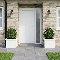 vidaXL Odlingslåda med LED 2 st Vit 30 x 40 x 30 cm Stål
