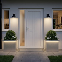 vidaXL Odlingslåda med LED 2 st Silver 30 x 40 x 30 cm Rostfritt stål