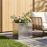 vidaXL Odlingslåda med LED Silver 30 x 40 x 30 cm Galvaniserat stål