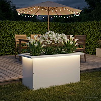 vidaXL Odlingslåda med LED Vit 30 x 60 x 30 cm Stål