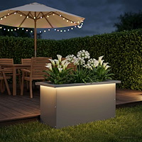 vidaXL Odlingslåda med LED Antracit 30 x 60 x 30 cm Stål