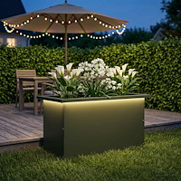 vidaXL Odlingslåda med LED Olivgrön 30 x 60 x 30 cm Stål