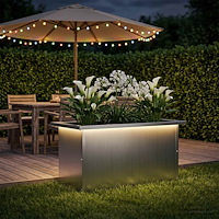 vidaXL Odlingslåda med LED Silver 30 x 60 x 30 cm Galvaniserat stål