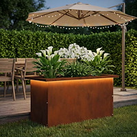 vidaXL Odlingslåda med LED Rostig 30 x 60 x 30 cm Väderbeständig stål