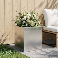 vidaXL Odlingslåda med LED Silver 40 x 40 x 40 cm Rostfritt stål