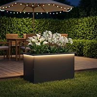 vidaXL Odlingslåda med LED Svart 40 x 80 x 40 cm Stål