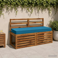 vidaXL Sittkudde SOEST 100% Polyester Ljusblå 120 x 40 x 10 cm