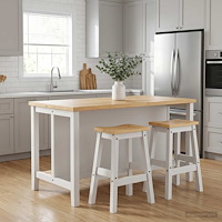 vidaXL Barpall 2 st Vit och Honungsvax 44 x 30 x 63 cm Massivt furu