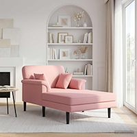vidaXL Schäslong Rosa Sammet