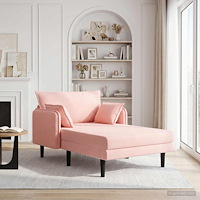 vidaXL Stor schäslong Rosa Bouclé