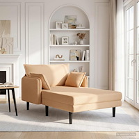 vidaXL Stor schäslong Beige Bouclé