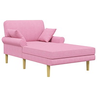 vidaXL Schäslong Rosa Tyg