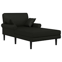 vidaXL Schäslong Svart Konstläder