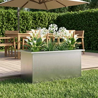 vidaXL Odlingslåda med LED Silver 40 x 80 x 40 cm Rostfritt stål