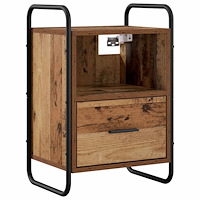 vidaXL Hängande Sängbord Gammalt trä 40 x 30 x 60 cm Konstruerat trä