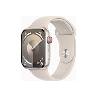 Apple Apple Watch Series 9 (GPS + Cellular) - stjärnljusaluminium - smart klocka med sportband - starlight - 64 GB
