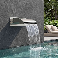 vidaXL Poolvattenfall med LED Rostfritt Stål 304 30 x 9 x 26 cm Silver