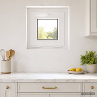 vidaXL Källarfönster inre färg vit RISOR 40 x 40 cm PVC och klart glas