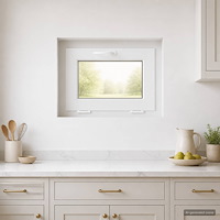 vidaXL Källarfönster inre färg vit RISOR 55 x 45 cm PVC och klart glas