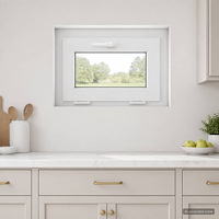 vidaXL Källarfönster inre färg vit RISOR 65 x 45 cm PVC och klart glas