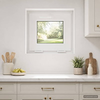 vidaXL Källarfönster inre färg vit RISOR 45 x 40 cm PVC och klart glas