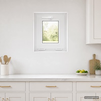 vidaXL Källarfönster inre färg vit RISOR 40 x 45 cm PVC och klart glas