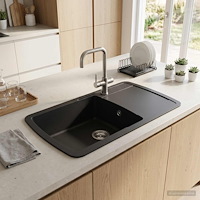 vidaXL Diskbänk med enkelho Granit 78 x 50 x 31 cm Grafit