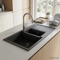 vidaXL Diskho med två hoar Granit 80 x 50 x 30,5 cm Grafit