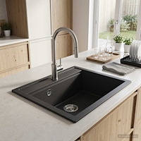 vidaXL Enkel diskho Granite 49 x 51 x 30,5 cm Grafit
