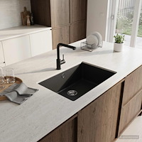 vidaXL Diskbänk med enkelho Granit 53 x 46 x 20 cm Grafit