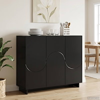 vidaXL Sideboard Svart 85.5 x 31 x 75 cm Konstruerat trä
