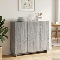 vidaXL Sideboard Grå Sonoma 85.5 x 31 x 75 cm Konstruerat trä