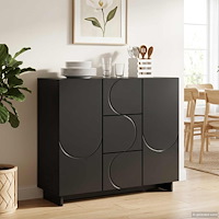 vidaXL Sideboard Svart 85.5 x 31 x 75 cm Konstruerat trä