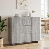 vidaXL Sideboard Grå Sonoma 85.5 x 31 x 75 cm Konstruerat trä