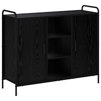 vidaXL Sideboard Svart ek 97 x 33 x 81 cm Konstruerat trä