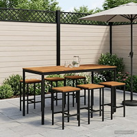 vidaXL Trädgård Bar Bord Vit och svart 180 x 88,5 x 105 cm