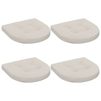 vidaXL 4-delade Sittdynor 4 st 100% Polyester Vit 45 x 45 x 5 cm