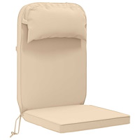 vidaXL Solsängkudde 100% Polyester Gräddvit 55 x 124 x 5 cm