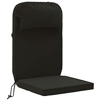 vidaXL Solsängkudde 100% Polyester Svart 55 x 124 x 5 cm