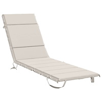 vidaXL Solstol Kudde GEMERT 100% Polyester Vit 200 x 50 x 3 cm