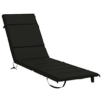 vidaXL Solstol Kudde GEMERT 100% Polyester Svart 200 x 50 x 3 cm